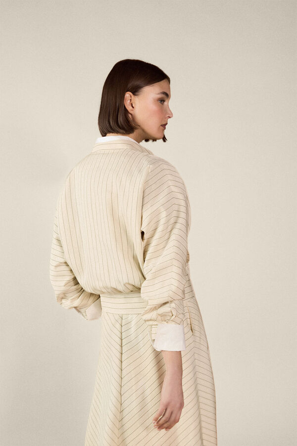 TFP by Tamara Falc&oacute; Striped jacket Beige