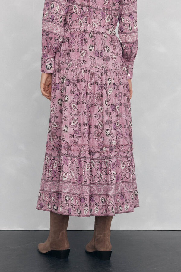 Pedro del Hierro Printed midi skirt floors Purple