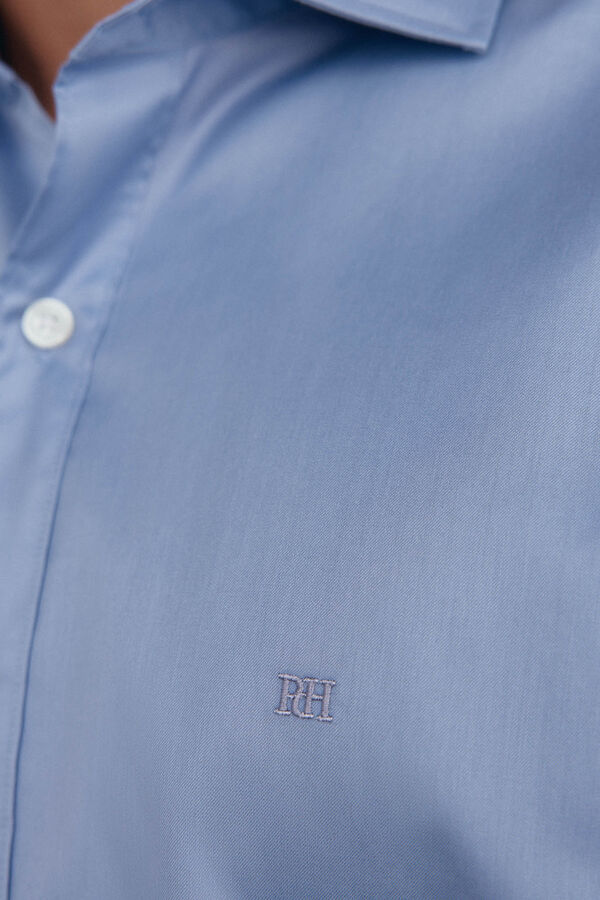 Pedro del Hierro Plain twill shirt, easy iron + anti-odor, slim fit Purple