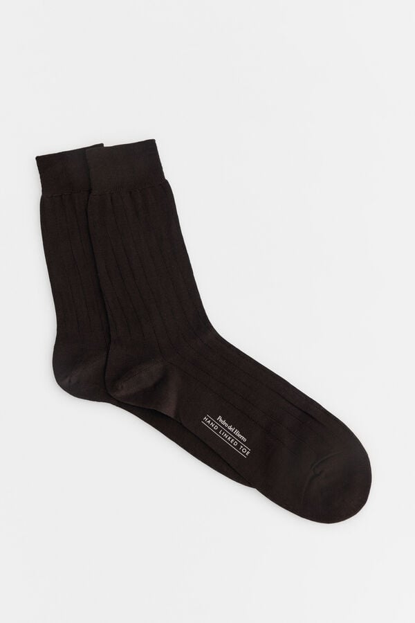 Pedro del Hierro Plain dress socks Brown