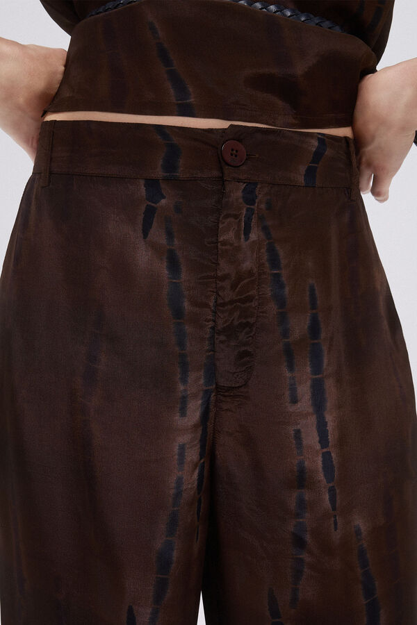 Pedro del Hierro Printed wide leg trousers Brown