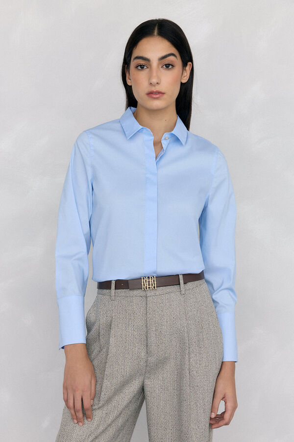 Pedro del Hierro Easy iron basic shirt Blue