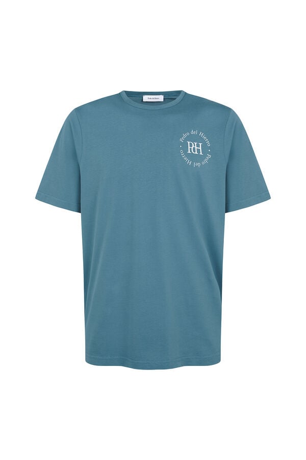 Pedro del Hierro Printed logo T-shirt Turquoise
