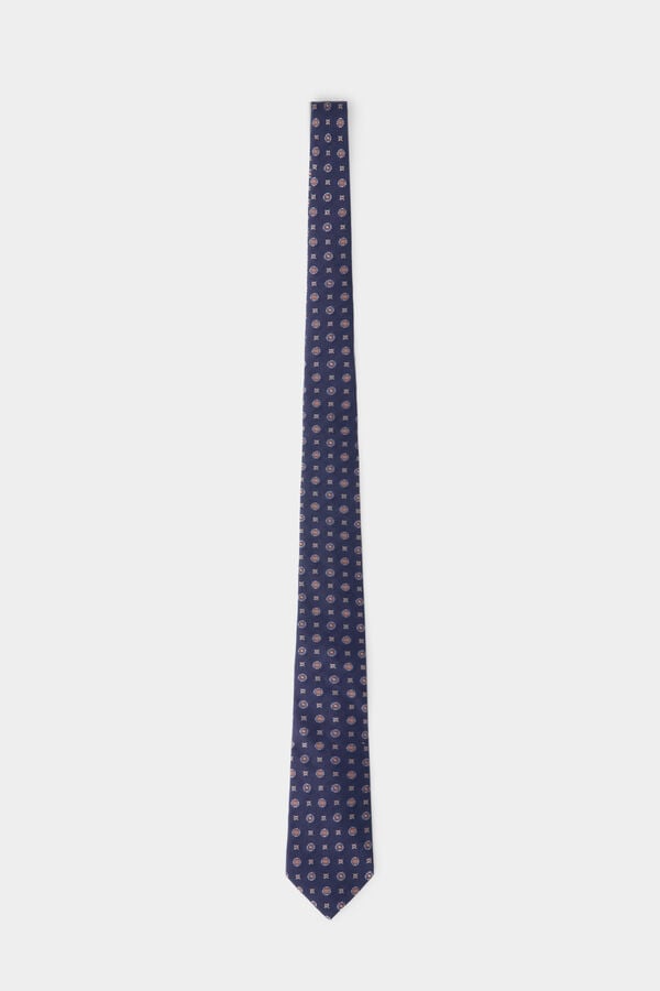 Pedro del Hierro Extra-fine silk tie Blue