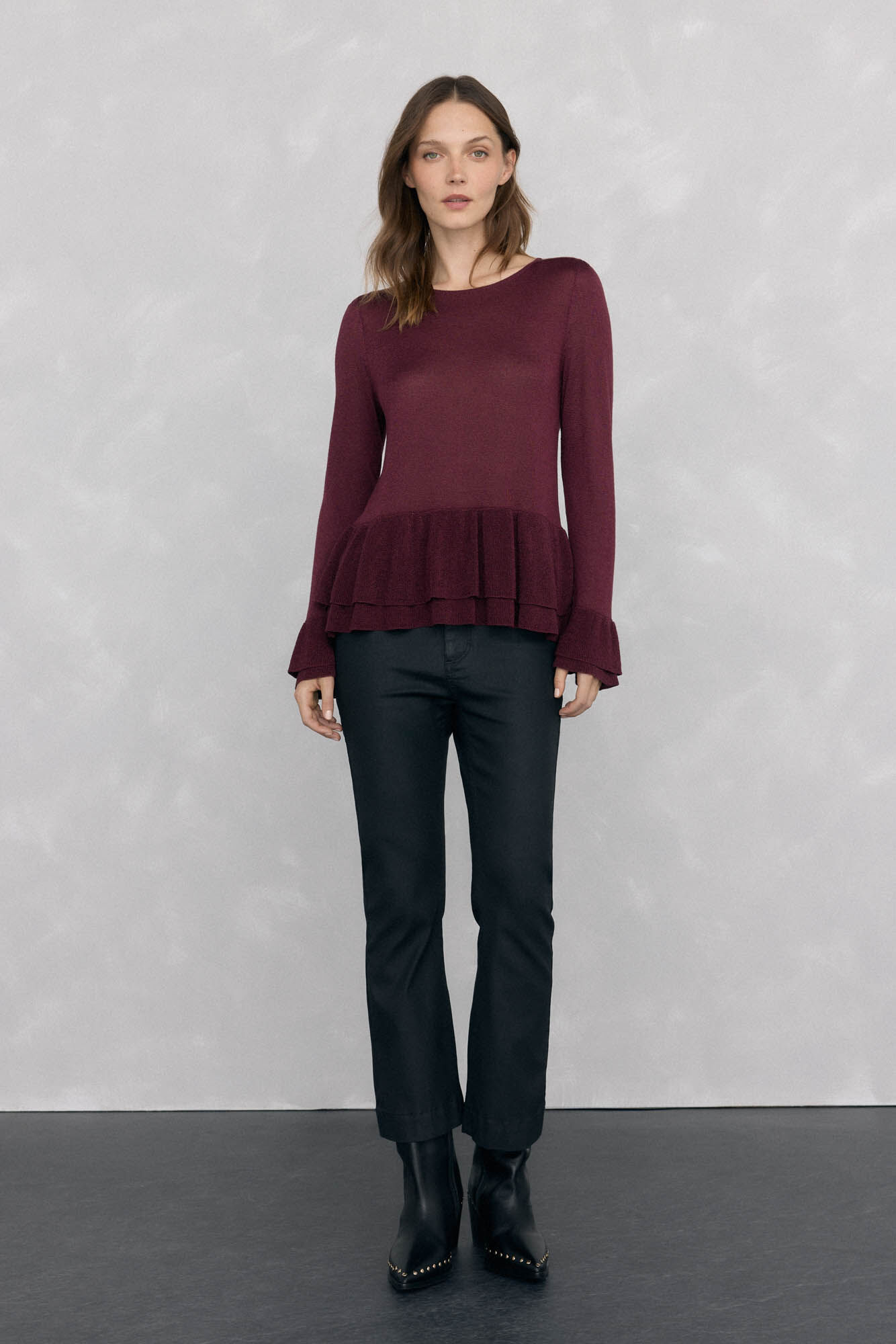 Pedro del Hierro Glitter jersey with ruffles