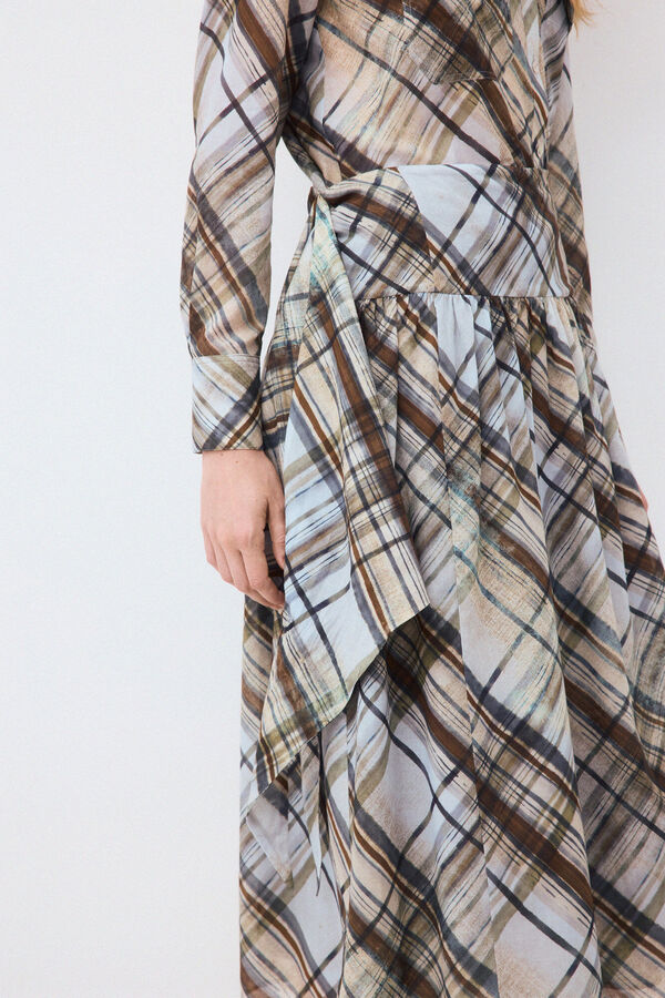 Pedro del Hierro Scarf flared skirt Blue