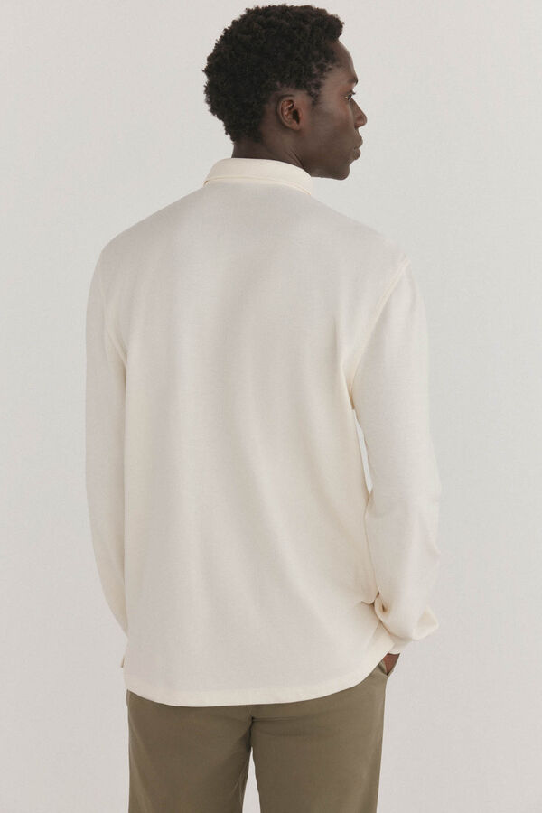 Pedro del Hierro Essential long-sleeved polo shirt Ecru