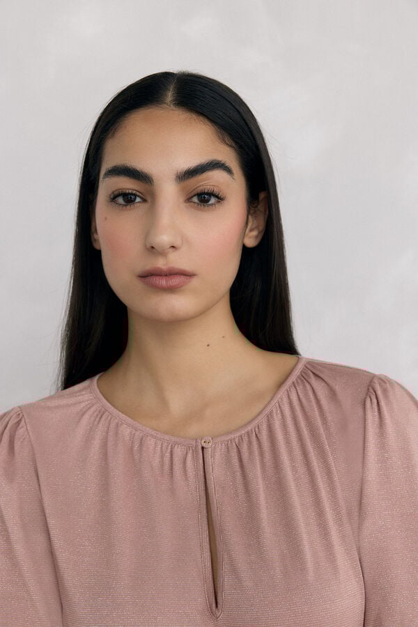 Pedro del Hierro Lurex top with slit Pink