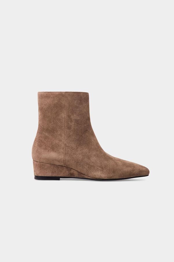 Pedro del Hierro Leather ankle boot Beige