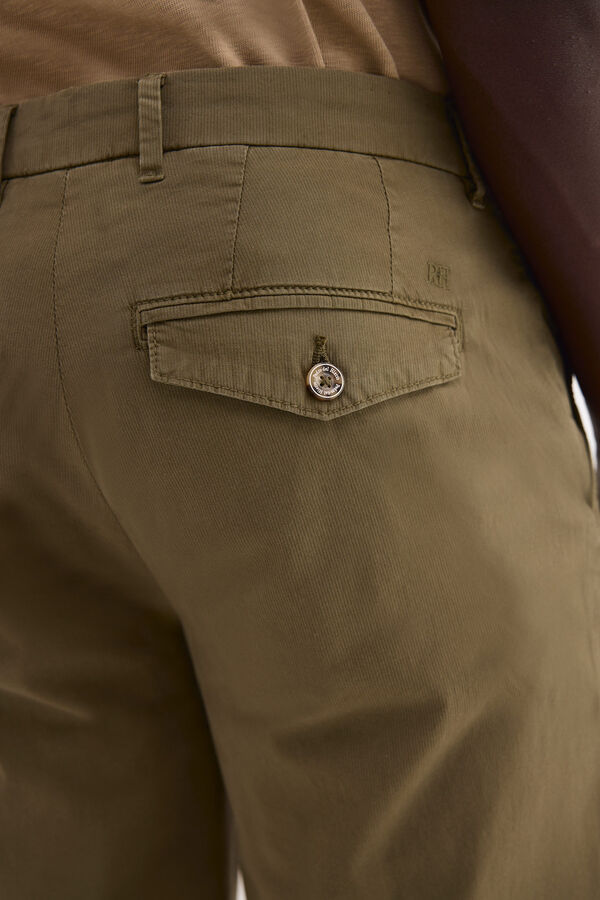 Pedro del Hierro Regular fit textured chinos Green