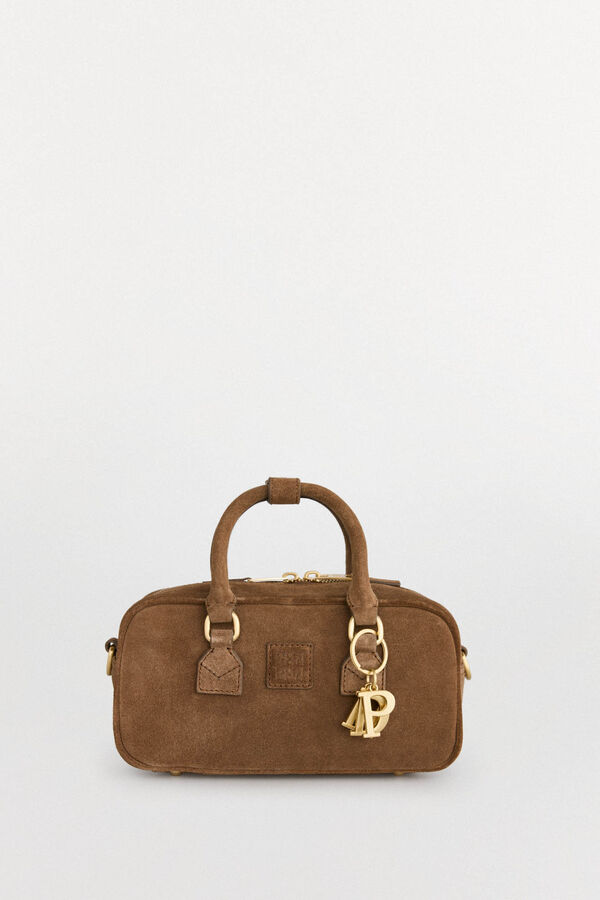 Pedro del Hierro Bolso mini bowling bandolera en piel Marrón