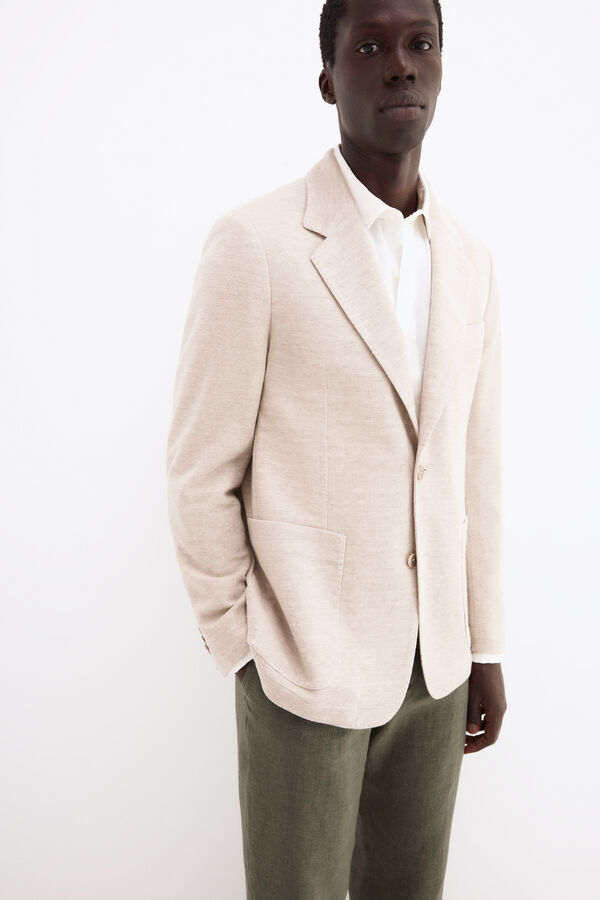 Pedro del Hierro Jersey-knit blazer Beige