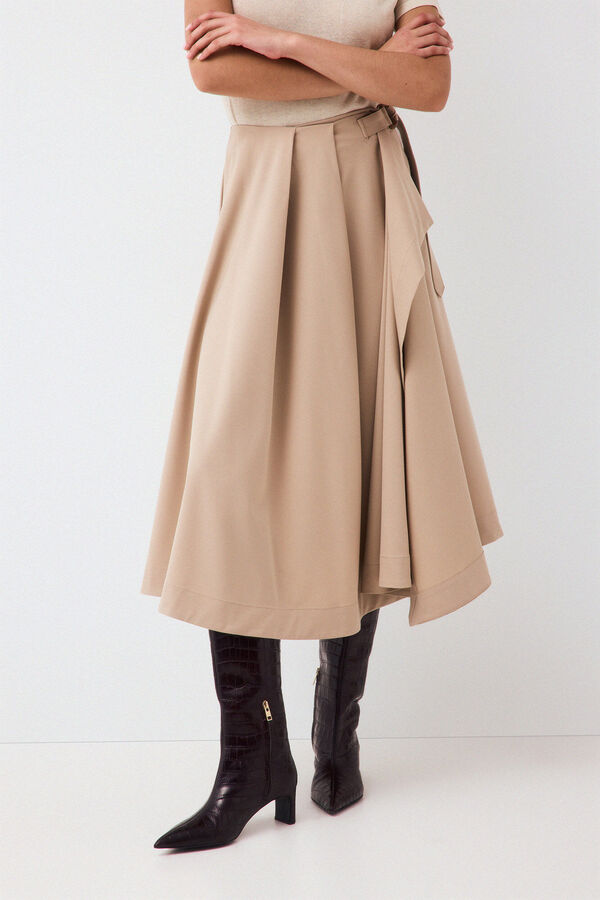 Pedro del Hierro Skirt with buckle detail Beige