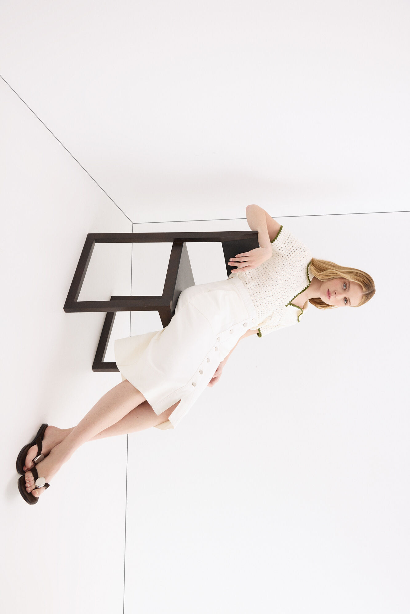 Pedro del Hierro Saia evas&ecirc; em denim