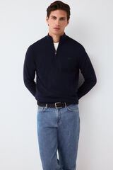 Pedro del Hierro Premium cotton silk cashmere knit jumper Blue
