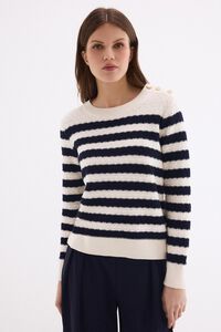 Pedro del Hierro Basic two-tone striped jumper