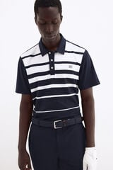 Pedro del Hierro Striped golf polo shirt Blue