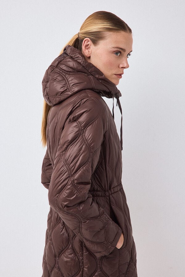 Pedro del Hierro Puffer parka with hood Brown