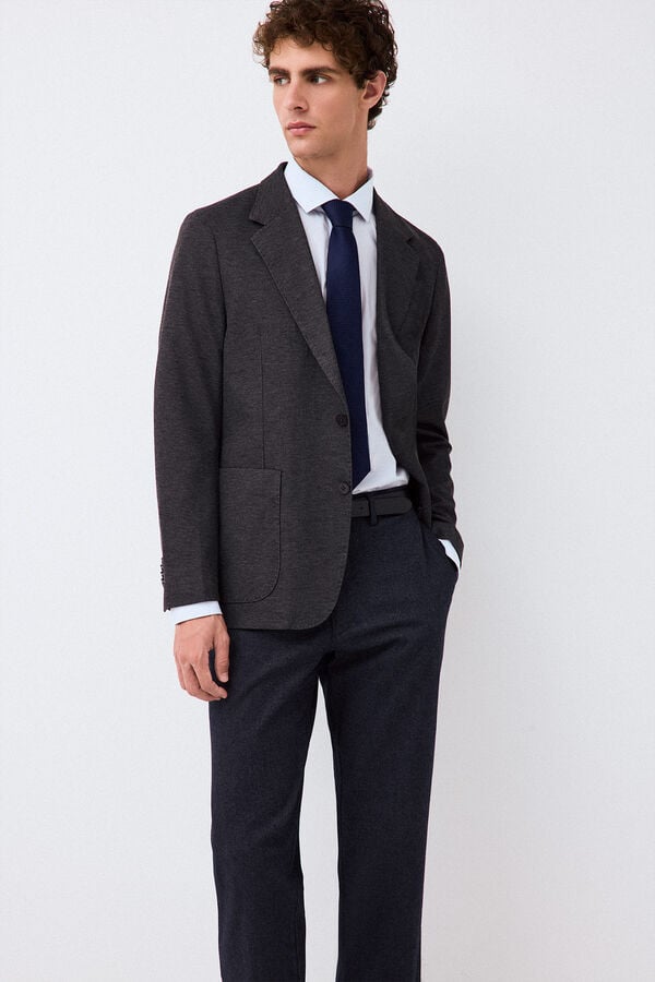 Pedro del Hierro Knit jacket with removable lining Grey