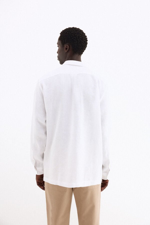 Pedro del Hierro Linen Guayabera shirt White