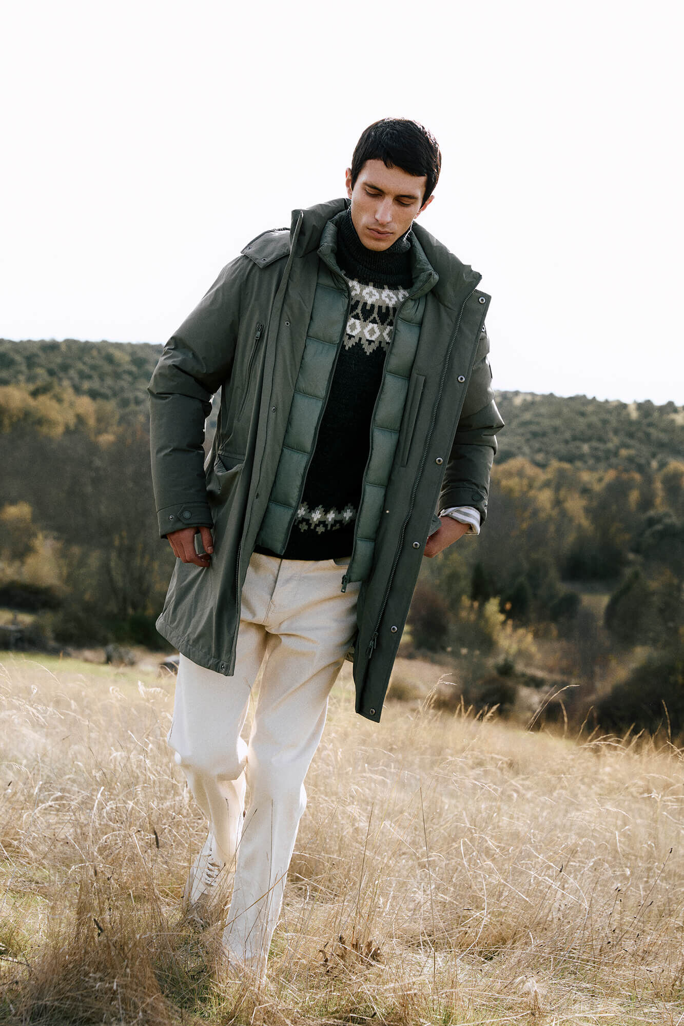 Pedro del Hierro Long parka with hood and views