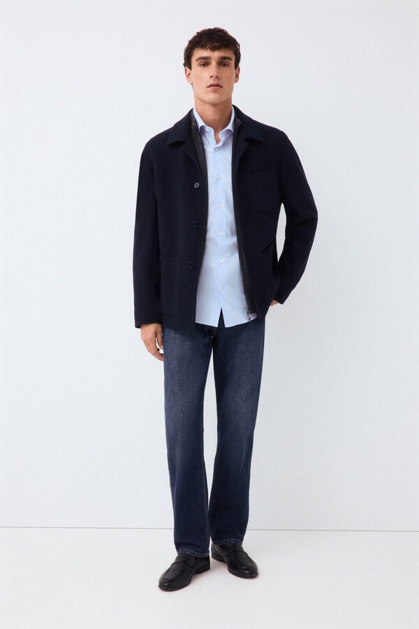 Pedro del Hierro Knit overshirt Blue