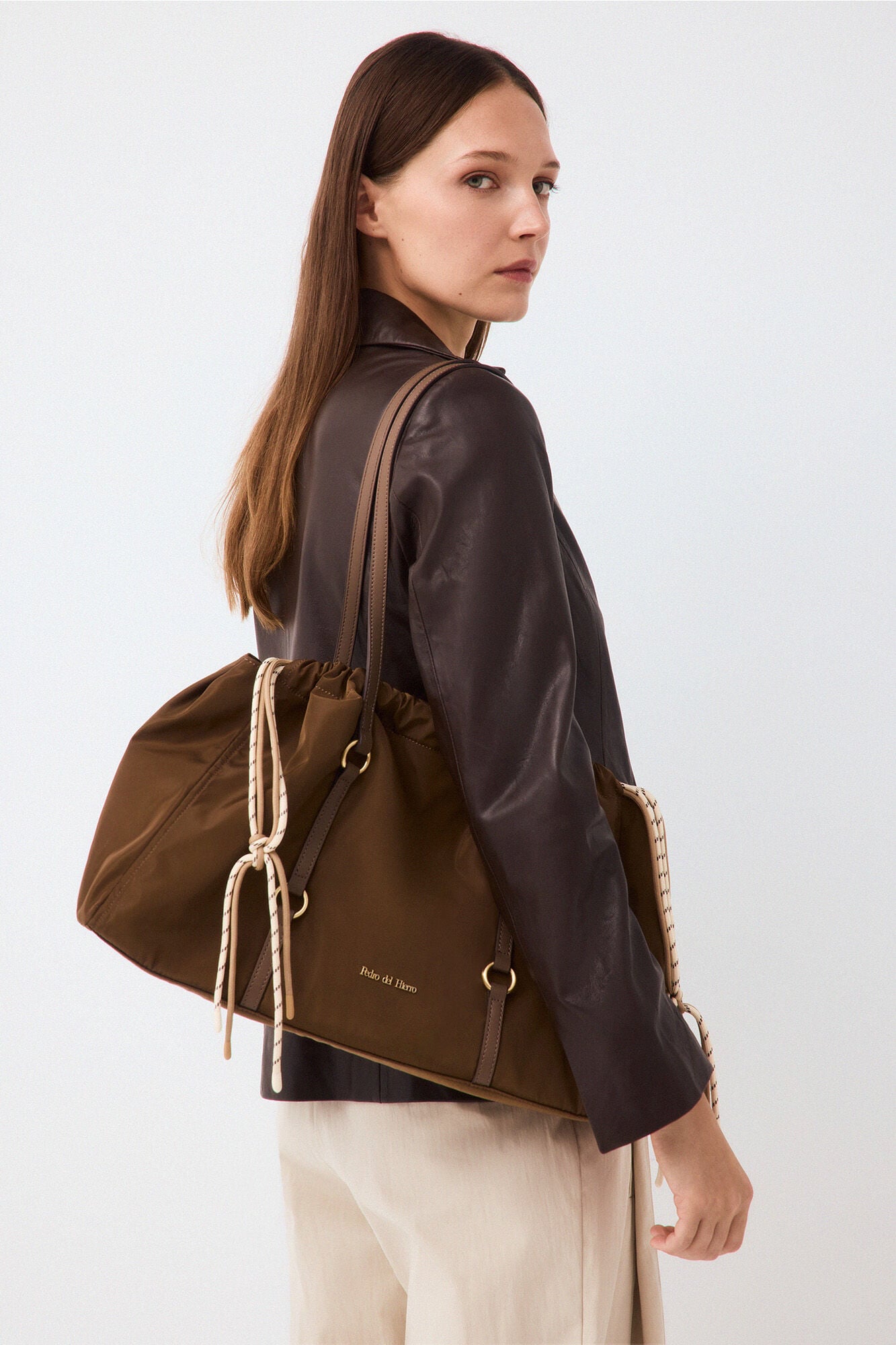 Pedro del Hierro Nylon double handle shopper bag