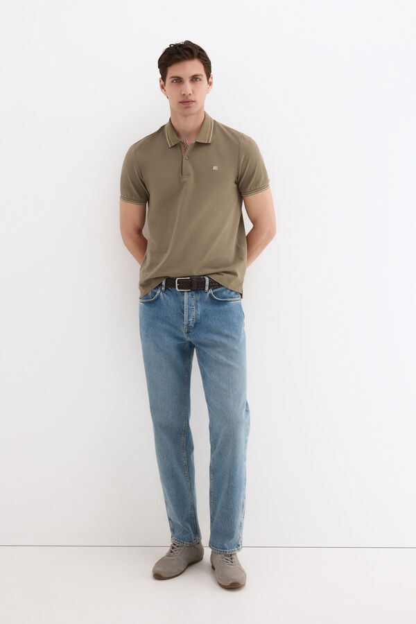 Pedro del Hierro Jacquard polo shirt Green