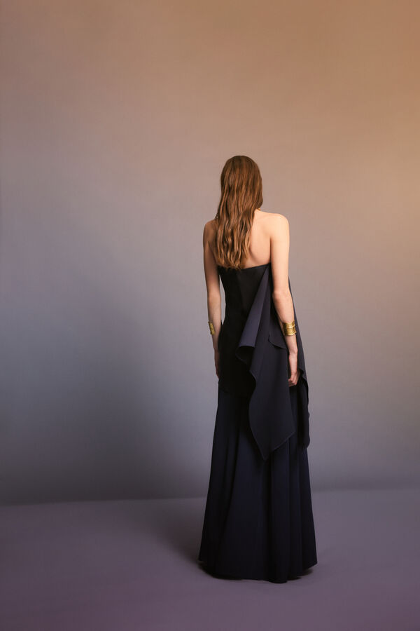 Pedro del Hierro Strapless long dress Blue