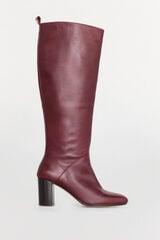 Pedro del Hierro High leather boot Burgundy