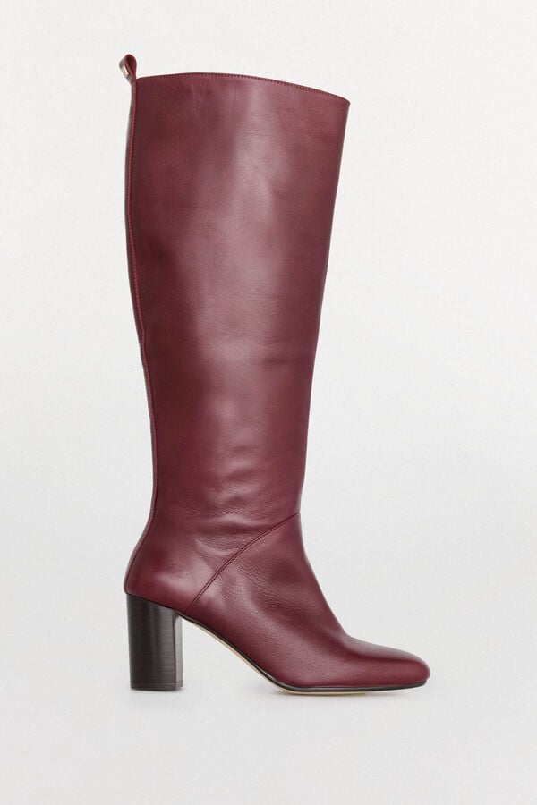 Pedro del Hierro High leather boot Burgundy