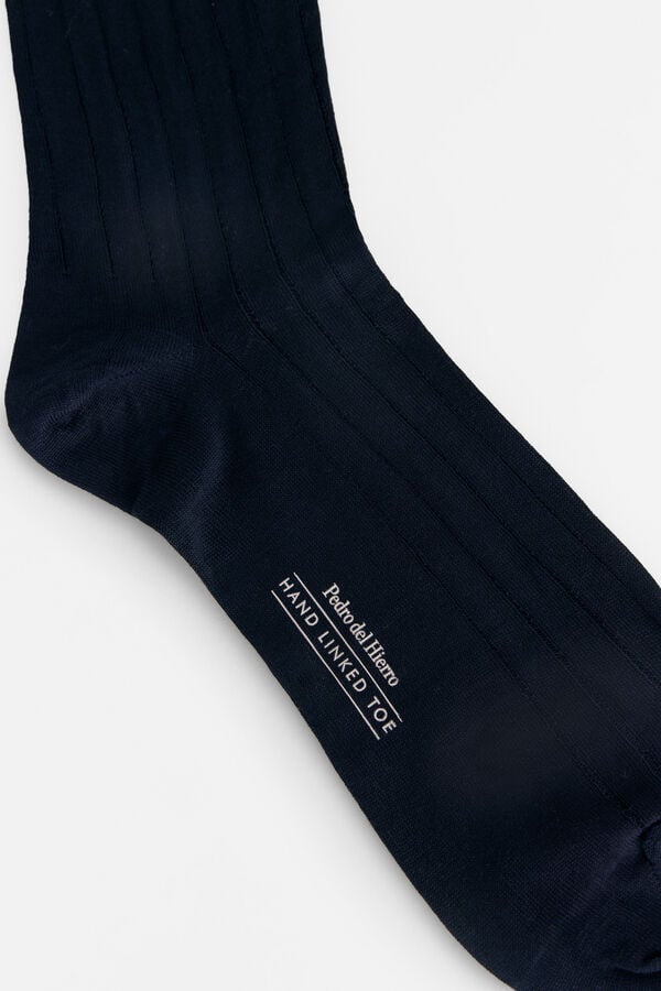 Pedro del Hierro Plain dress socks Blue