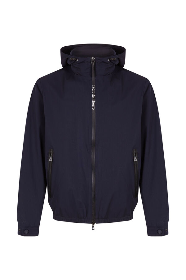 Pedro del Hierro Technical lightweight hooded jacket Blue