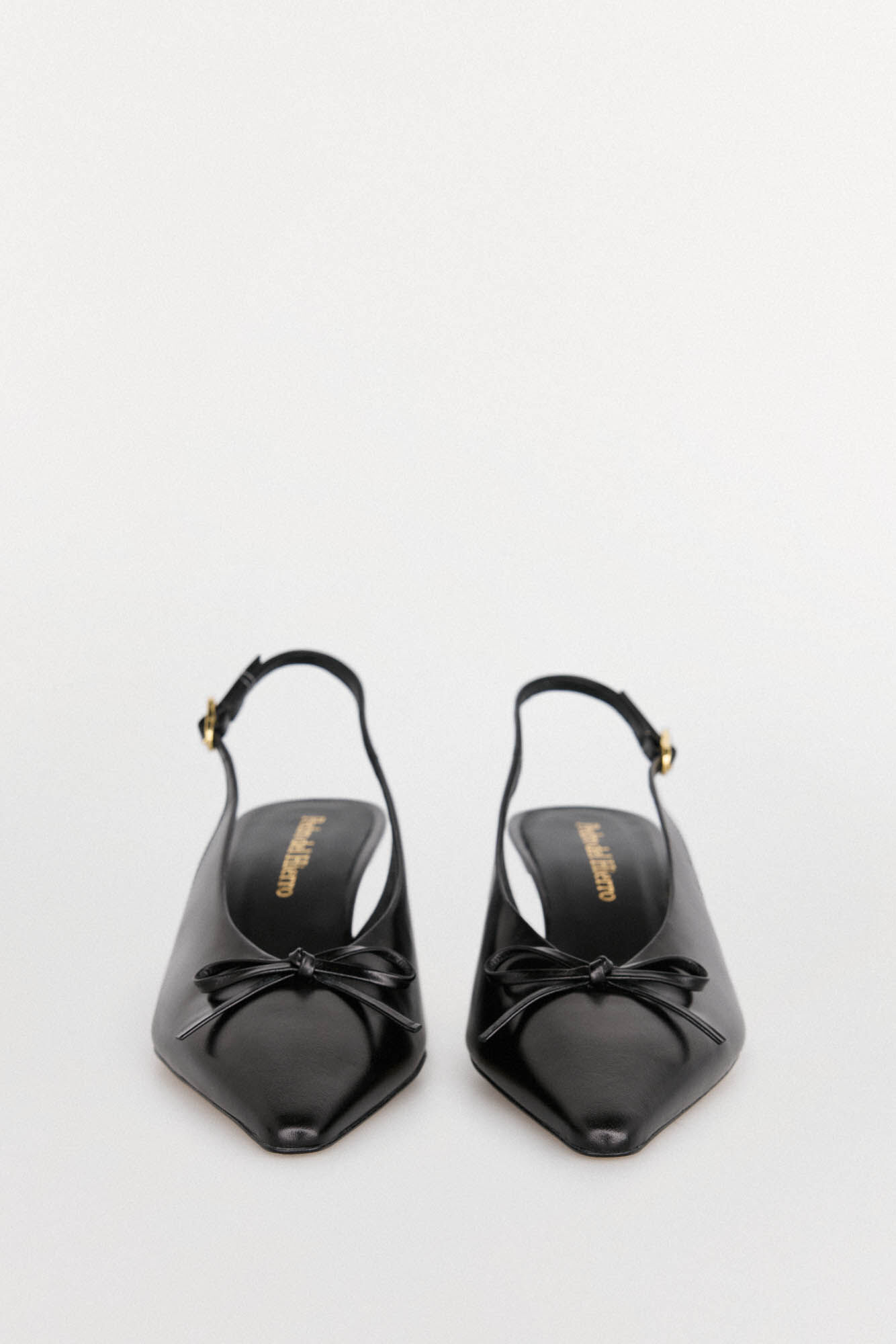 Pedro del Hierro Patent leather kitten heel slingback shoe