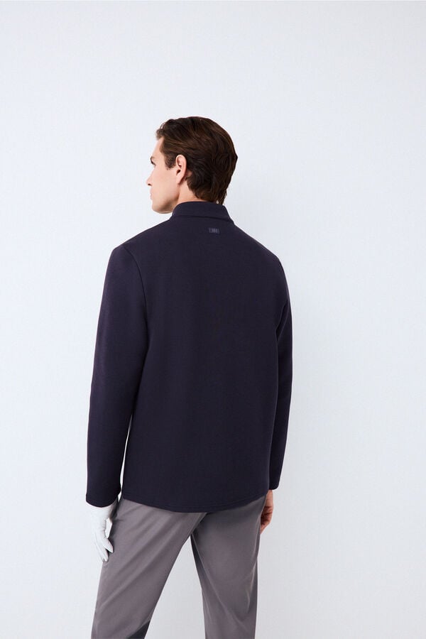 Pedro del Hierro Sweatshirt t&eacute;cnica de golfe gola camionista Azul