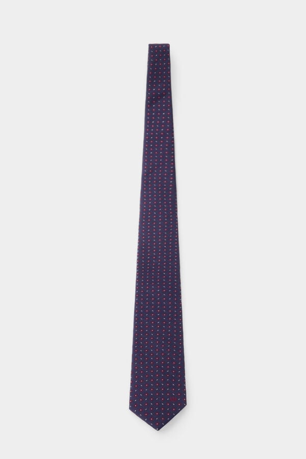 Pedro del Hierro Extra-fine silk tie Blue