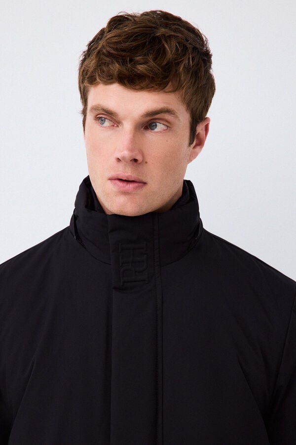 Pedro del Hierro Long technical parka Black