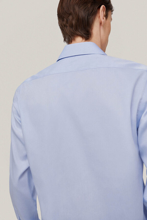 Pedro del Hierro Camisa vestir pinpoint liso non iron + antimanchas Azul
