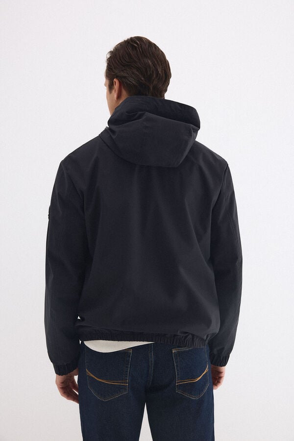 Pedro del Hierro Technical lightweight hooded jacket Blue