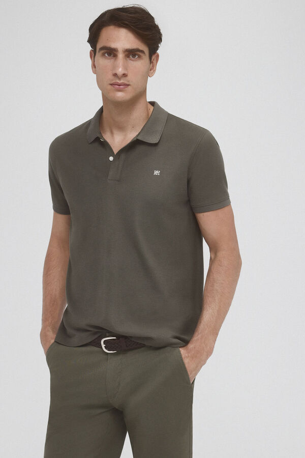 Pedro del Hierro Slim basic polo shirt with embroidered logo Green