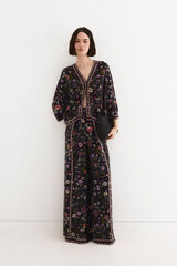 TFP by Tamara Falc&oacute; Border print blouse Black