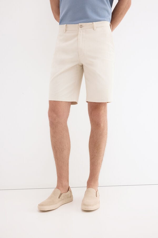 Pedro del Hierro Regular chino Bermuda shorts Ecru