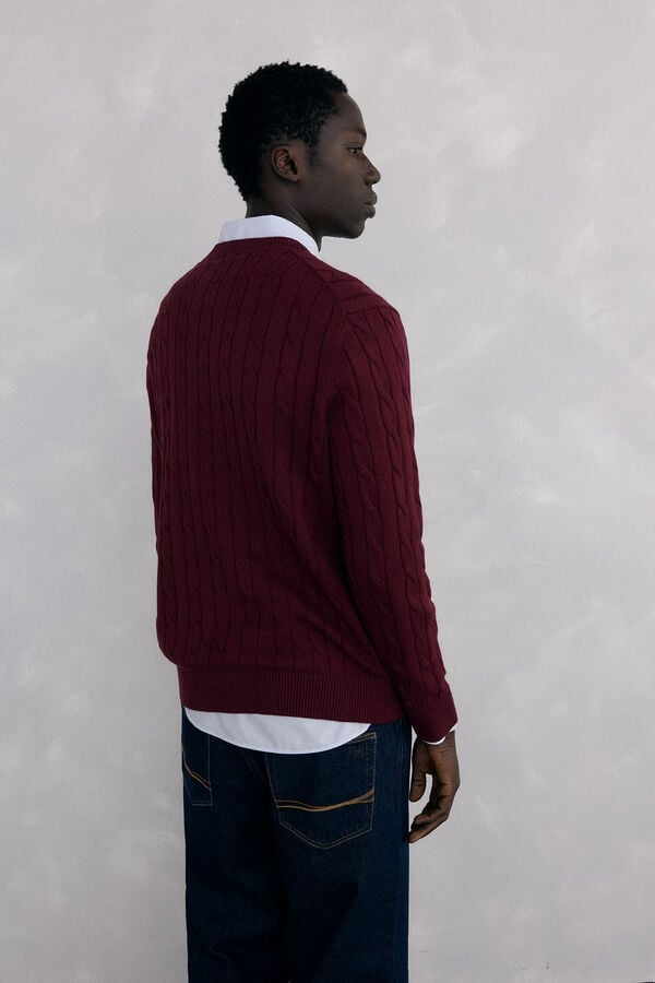Pedro del Hierro Cotton and cashmere sweater Burgundy