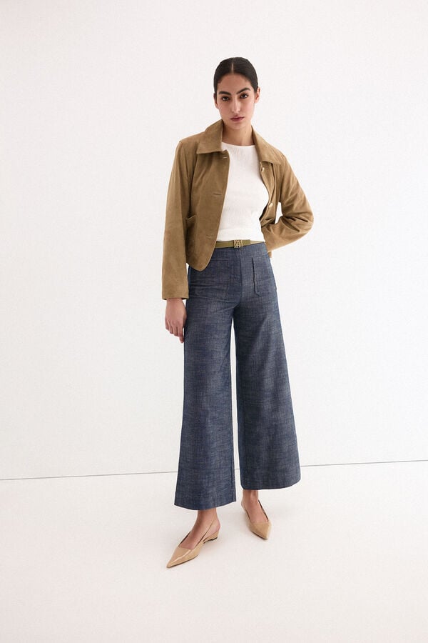 Pedro del Hierro Crinkled boat neck top White