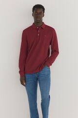 Pedro del Hierro Essential long-sleeved polo shirt Burgundy