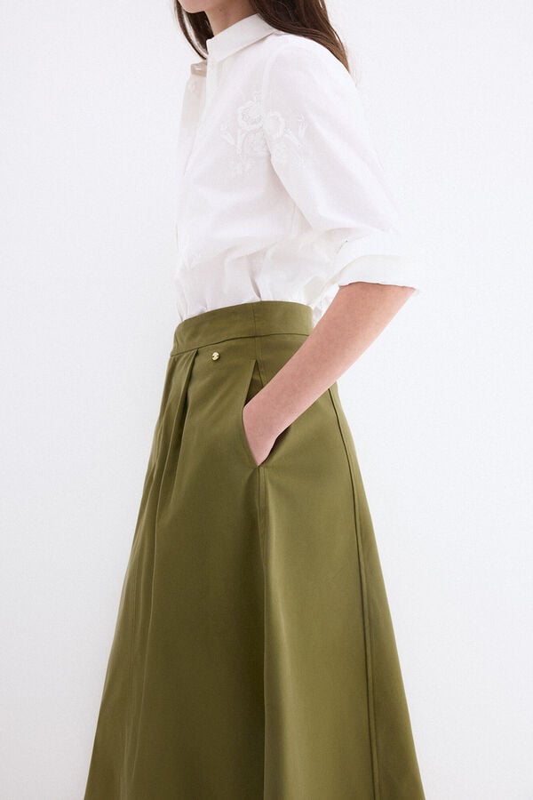 Pedro del Hierro Trench long midi skirt Green