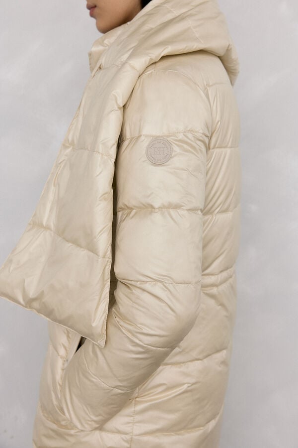 Pedro del Hierro Long parka scarf Ecru