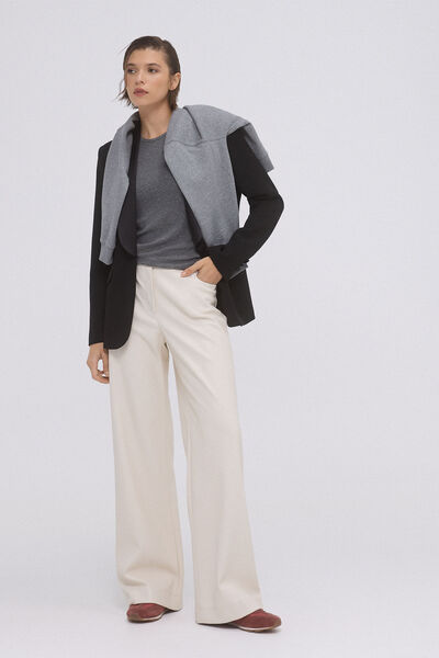 Pedro del Hierro Faux leather pants Beige