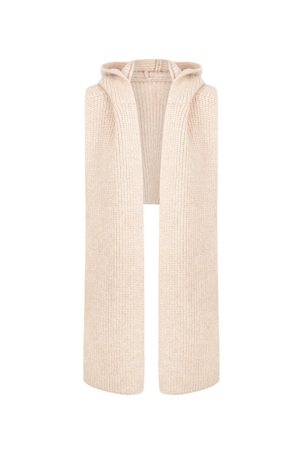 Pedro del Hierro Ribbed knit scarf Beige