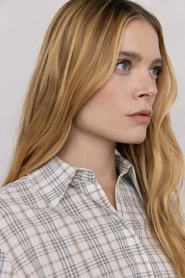 Pedro del Hierro Wide plaid shirt Grey